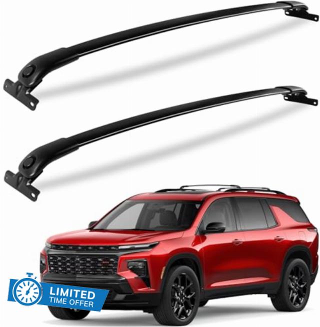 220Lbs Roof Rack Cross Bars Compatible with Chevrolet Chevy Traverse 2022 2023 2024 (with Raised Side Rails),Aluminum Roof Rails Crossbars Rooftop Cargo Basket Carrier Bag Luggage Rails