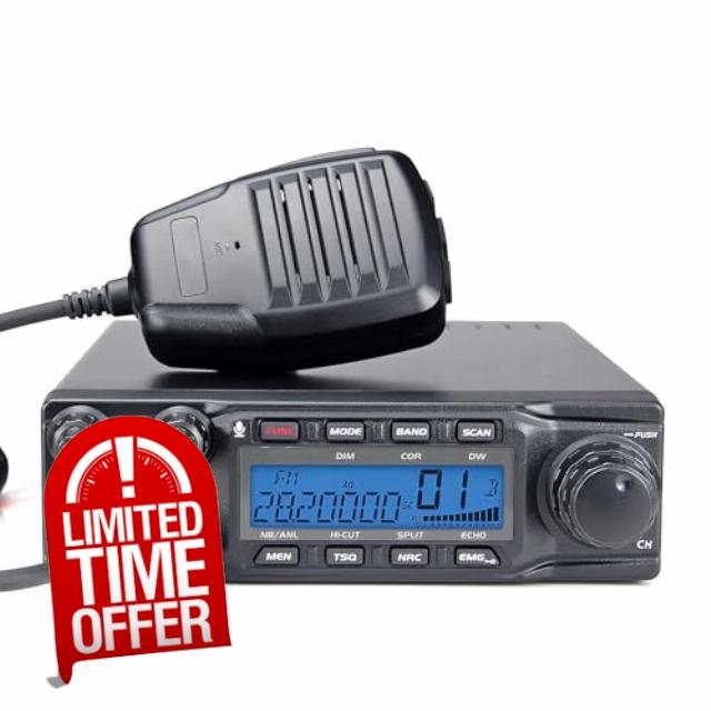 10 Meter Ham Radio AT-6666PRO FM/AM/USB/LSB/CW Amateur Radio 80W for Truckers and Road Travelers