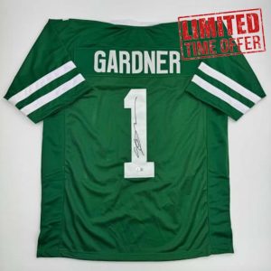 Autographed/Signed Ahmad Sauce Gardner New York Green Football Jersey Beckett BAS COA #2