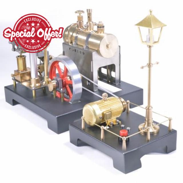 Retrol SE-01 Full Metal Stationary Beam Steam Engine + Team Generator and Lamp