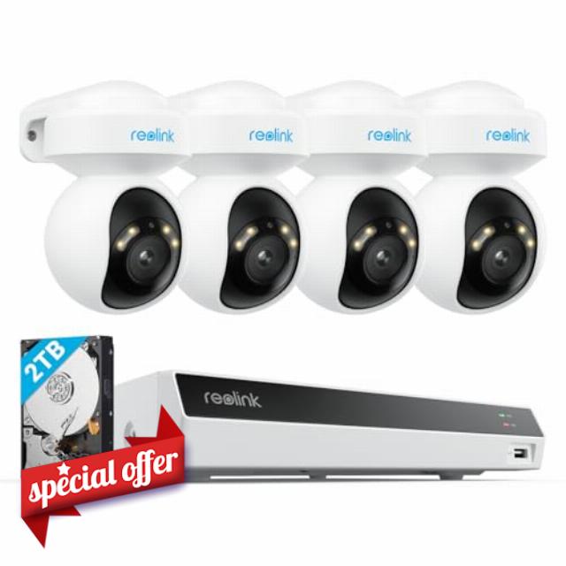Reolink 4K Security Camera System with PT Auto-Tracking