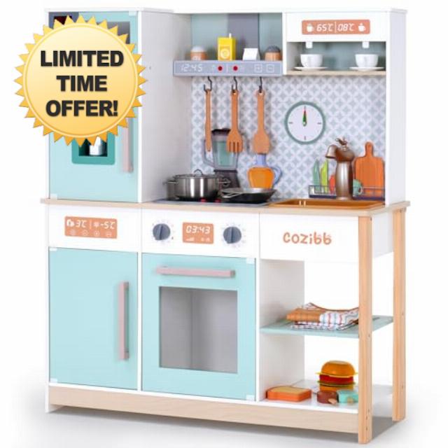 Wooden Play Kitchen for Kids Toddlers