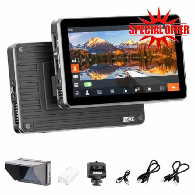 VILTROX DC-X2 Camera Field Monitor 2000 Nits High Brightness Touchscreen 6 Inch DSLR Monitor with 1920x1080 IPS 4K HDMI Loop in/Out 3D LUTs Waveform Video Peaking Focus Assist Battery&Sunshade Hood
