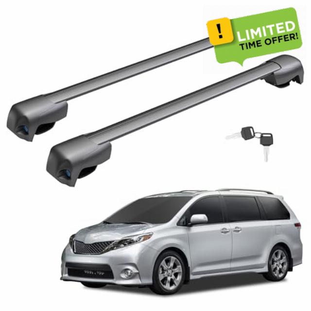 330Lbs Lockable Roof Rack Cross Bars Fit for Toyota Sienna 2011-2020