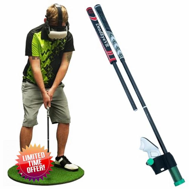 DriVR Elite Standard Putter Combo - Realistic VR Golf Simulator Handle - Carbon Fiber VR Golf Club Handle for Quest 2