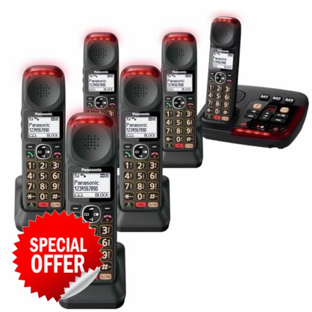 Panasonic KX-TGM426 Six Amplified Digital Cordless Phone with Answering Machine with loud volume