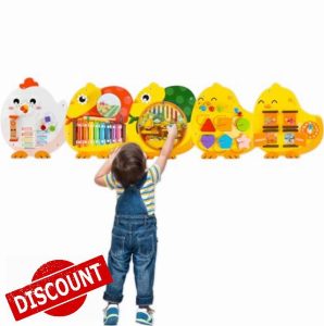 Chick Squad Activity Wall Panels | 11-in-1 Wooden Sensory Wall Panel for Kids