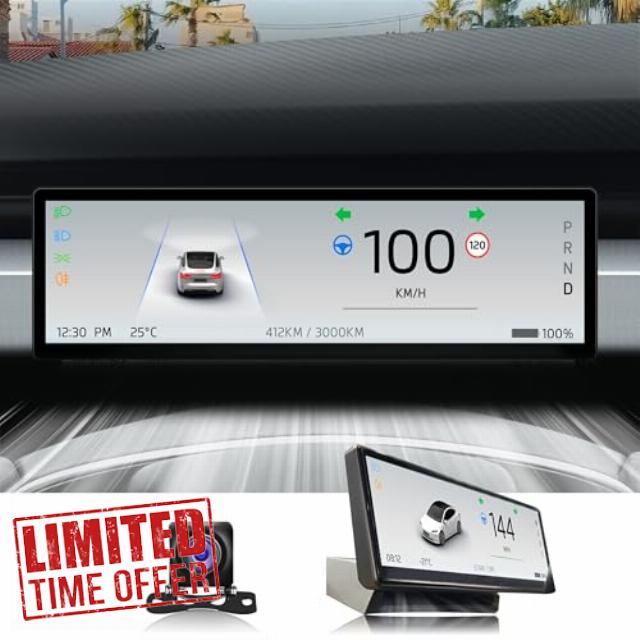 8.8''Head Up Display for Tesla Model 3 Highland with Front Camera- HUD with Touch Screen Instrument Cluster