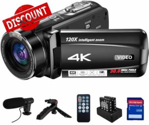 4K 30MP Video Camera Camcorder 10X Optical 120X Intelligent Zoom