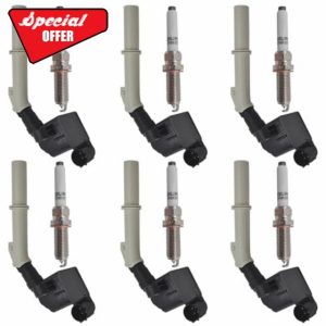 Ignition Coil Iridium Spark Plugs Set of 6pcs UF806 95875 Compatible with 2012 2013 2014 2015 Mercedes-Benz C300 C350 ML350 E350 E400 SLK350 3.5L V6