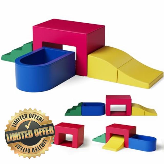 4 Piece Velvet Leather Installation-Free Toddler Climbing Toys for Indoor Use