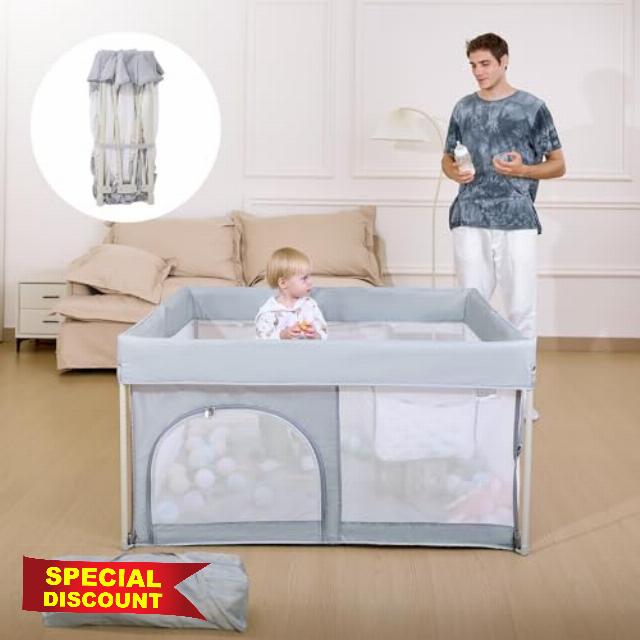 BABELIO Foldable Baby Playpen 50" × 50"