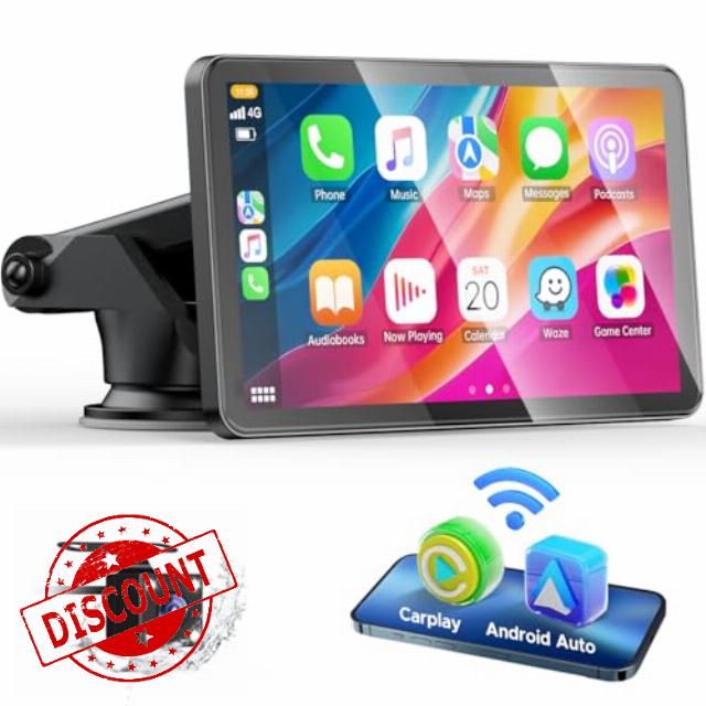 HOTPEAK Wireless Car Stereo for Apple Carplay with Rear Camera
