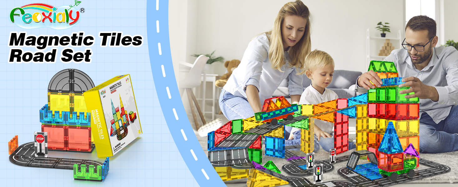 magnetic tiles road