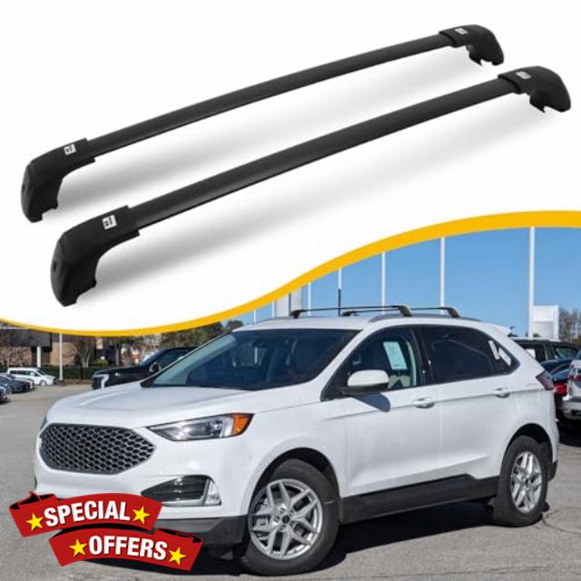 260LBS Cross Bars Roof Rack Fit for Ford Edge 2015-2024 Heavy Duty Lockable Aluminum Roof Rails Cargo Bars Crossbars Luggage Rack Rooftop Accessories