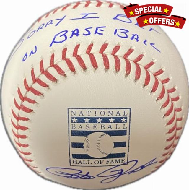 Pete Rose National Baseball Hall Of Fame Autographed Sorry On Bet On Baseball Ball Jsa Coa