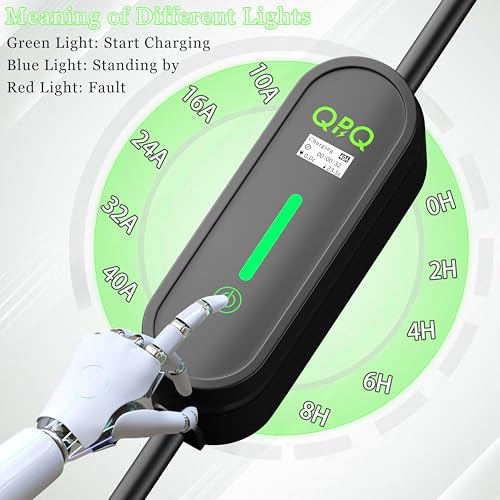 Portable EV Charger with NEMA14-50 Plug Electric Vehicle Charging Stations with 25ft for J1772 EVs