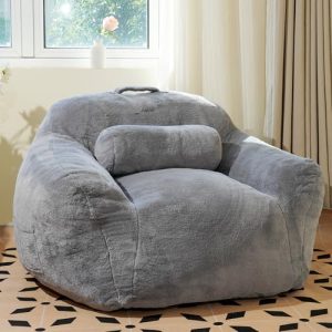 Faux Fur Fabric Large Bean Bag Chair for Adults