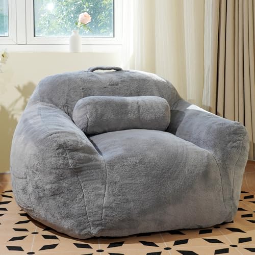 Faux Fur Fabric Large Bean Bag Chair for Adults