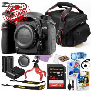 Nikon D7500 DSLR Camera (Body Only) Bundle + Accessory Package Including Sandisk 64GB Extreme Pro Memory