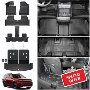 Floor Mats for 2024 Hyundai Santa Fe-All Weather Cargo Mat with Backrest Mat for Hyundai Santa Fe Accessories 2024 2025 (Fit Hybrid and Fuel)