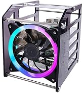 GeeekPi Raspberry Pi Cluster Case, Raspberry Pi Rack Case Stackable Case with Fan 120mm RGB LED 5...