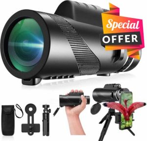 80x100 HD Monocular Compact High Powered Large Vision Monoculars for Adults Monocular-Telescope for Bird Watching Hunting Hiking Travel Camping Wildlife