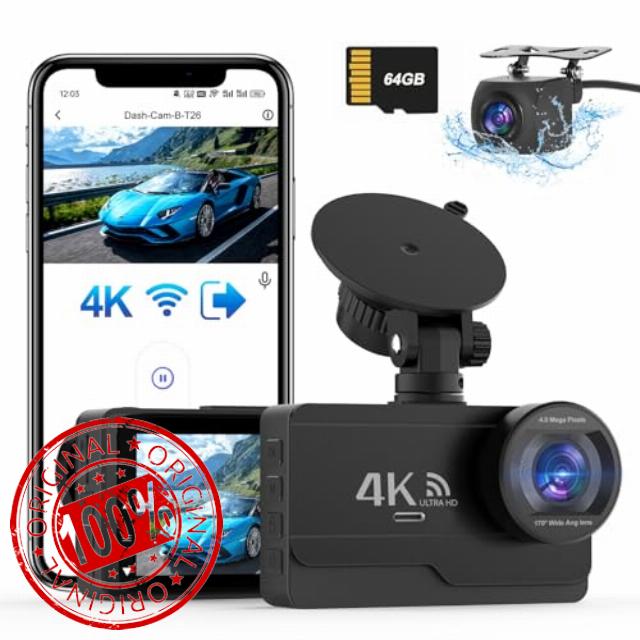 DYNACAM 4K/2K+1080P Dash Cam Front and Rear