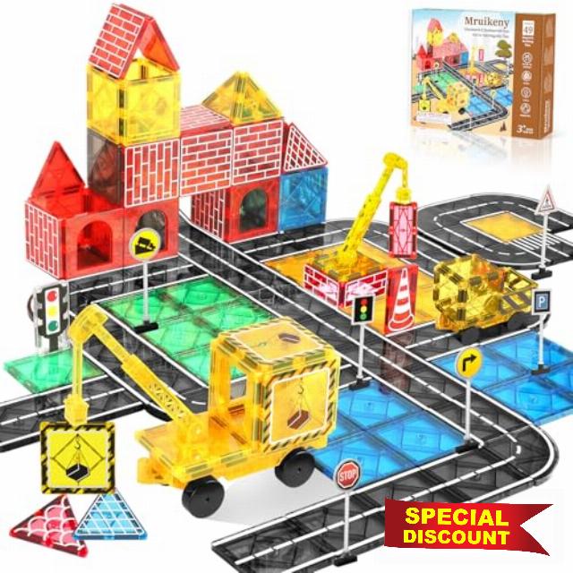 Magnetic Tiles Road Set Kids Toys