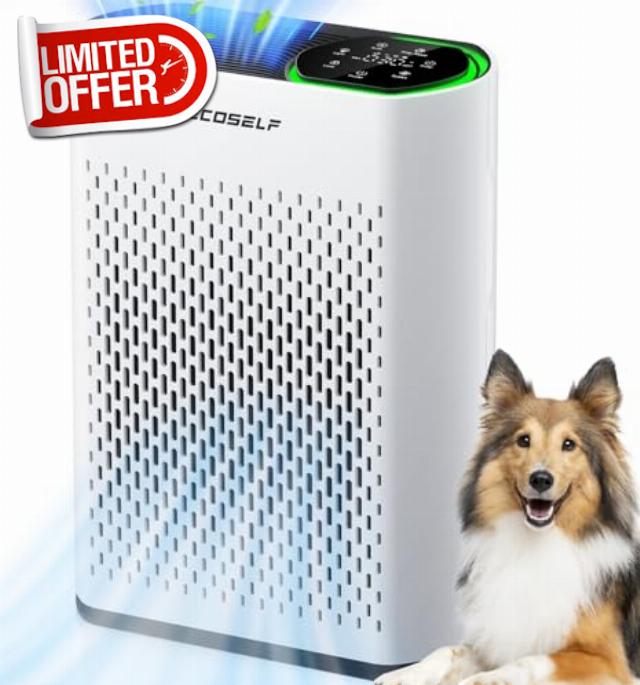 Powerful Air Purifiers for Home Large Room Up to 1400 Ft² with Air Quality Monitor 20dB Sleep Mode