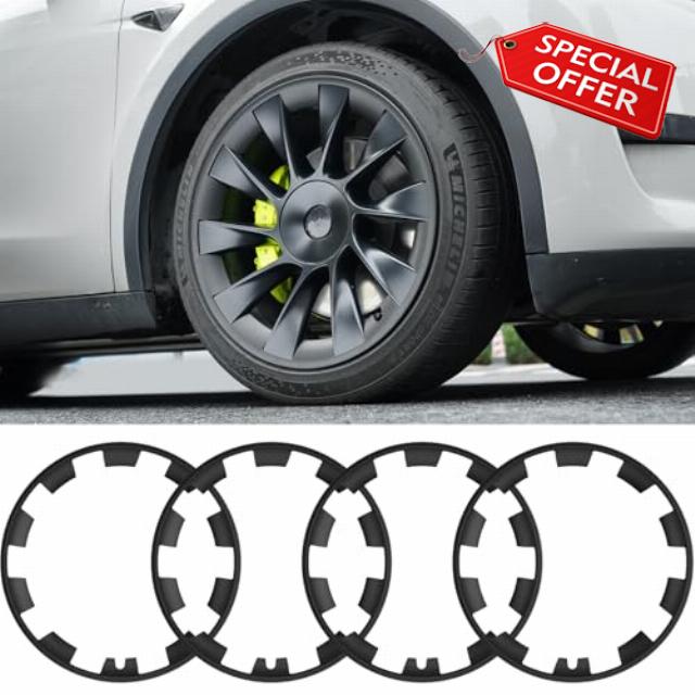 Model Y 20-inch Integrated ABS Wheel Rim Protector Curb Anti-Collision and Anti-Scratch Wheel hub Protection Strip 4-Piece Set of Wheel hub Protectors Suitable for Model Y Exterior Accessories