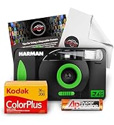 35mm Film Camera Bundle Includes Blue Swiss+Go Novocolor Analogue Film Camera with Kodak ColorPlu...