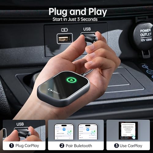 Converts Wired to Wireless CarPlay Dongle for Apple iPhone