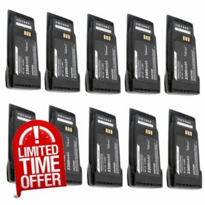 (10pcs) Replacement Battery Compatible for Motorola R2 Series Radios with Belt Clip