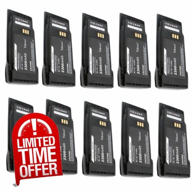 (10pcs) Replacement Battery Compatible for Motorola R2 Series Radios with Belt Clip