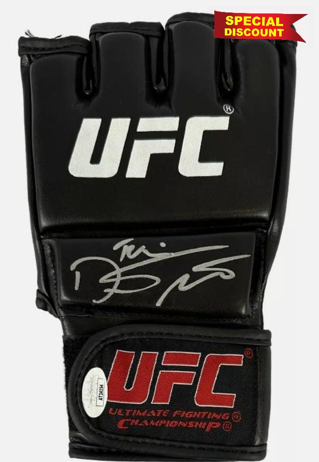 Dustin Poirier autographed signed inscribed glove JSA COA