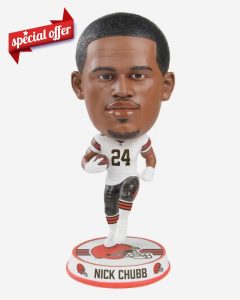 Nick Chubb Cleveland Browns Away Jersey Variant Bighead Bobblehead NFL Football