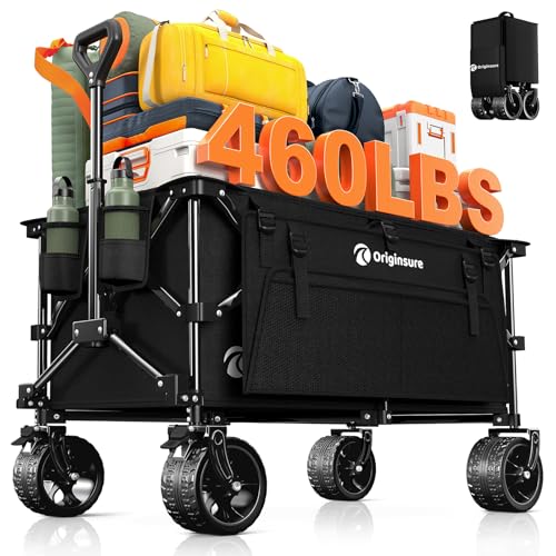 460LB Load Capacity Heavy Duty Folding Beach Wagons with Big All-Terrain Wheels