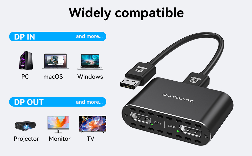 Displayport 1 in 2 out