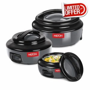 Casserole Set Kitchen Item Indian Item Inner Stainless Steel Jr. Casserole | Easy to Carry | Serving | Set of 3 (420 ml