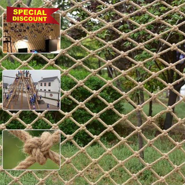 Safety Hemp Rope Net Kids Climbing Safety Net Tree House Climbing Children Rope Neting Balcony Stairs Fence Railing Garden Playground Protection Heavy Duty Net Indoor & Outdoor Decor Rope Net