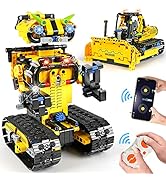 HOGOKIDS Technik Remote Controlled Robot for Children - 730 Pieces 2-in-1 Bulldozer with App Prog...