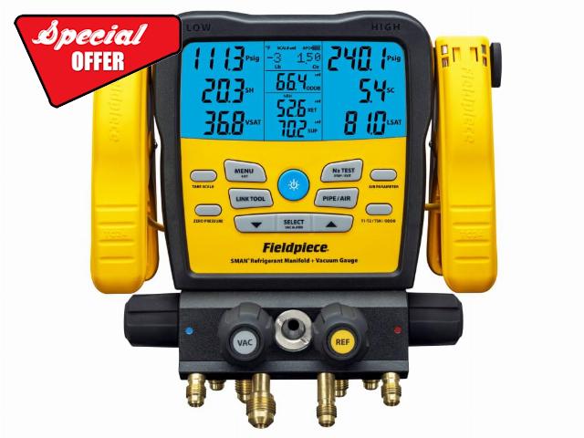 Fieldpiece SM482V 4-Valve SMAN Series Wireless Digital Refrigerant Manifold