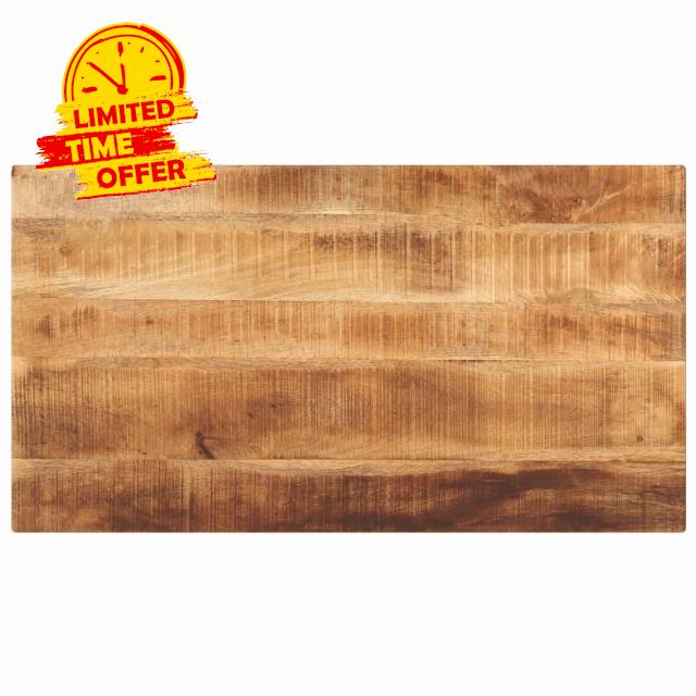 idaXL Table Top Replacement - Rectangular 100x60x2.5 cm - Solid Mango Wood - Rustic Wooden Dining Surface - Home