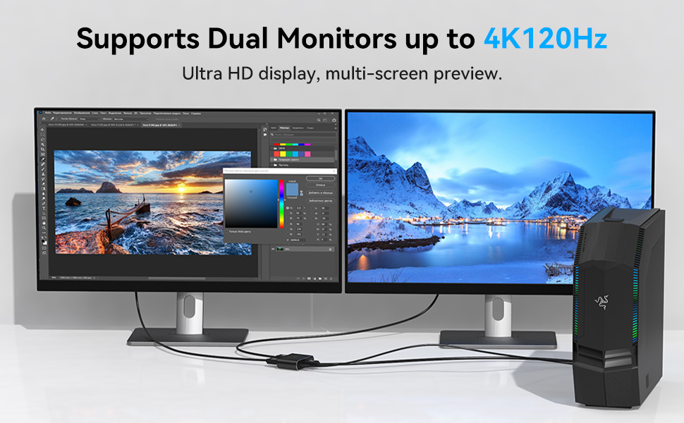 Displayport 1 in 2 out