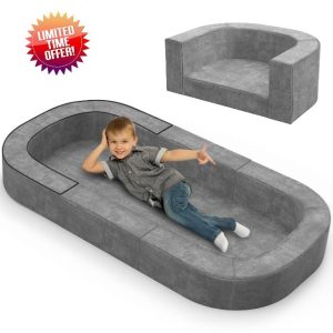 2 in 1 Portable Toddler Travel Bed and Sofa- Foldable Travel Crib for Children 3 – 6yr Old