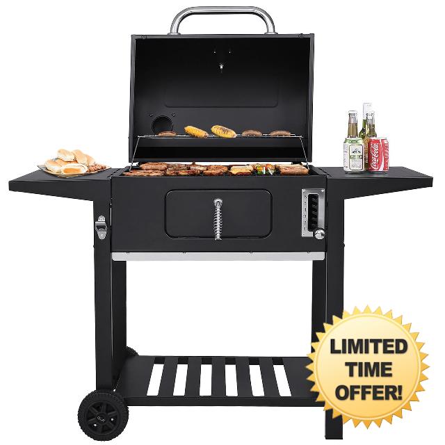 Royal Gourmet CD1824AX-N1 24-Inch Charcoal Grill with Side Tables