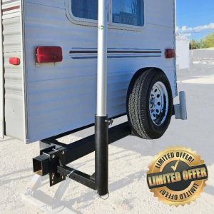 EEZ RV Products RV Starlink(Flag)Pole Frame/Hitch/Bumper Mount 3 in 1，Fits Poles up to 2.50 inches O.D.
