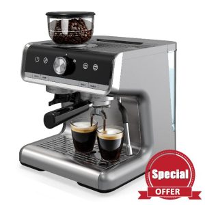 Espresso Machine 20 Bar With Grinder & Steam Wand – All In One Espresso Maker & Espresso Machine With Grinder for Home