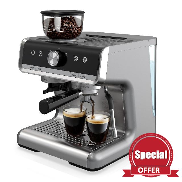 Espresso Machine 20 Bar With Grinder & Steam Wand – All In One Espresso Maker & Espresso Machine With Grinder for Home